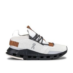 On Cloudnova Sneaker in White & Pecan